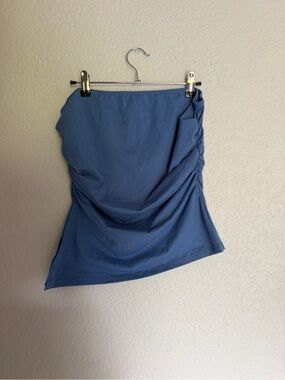 Blue Ruched Womens Tube Top